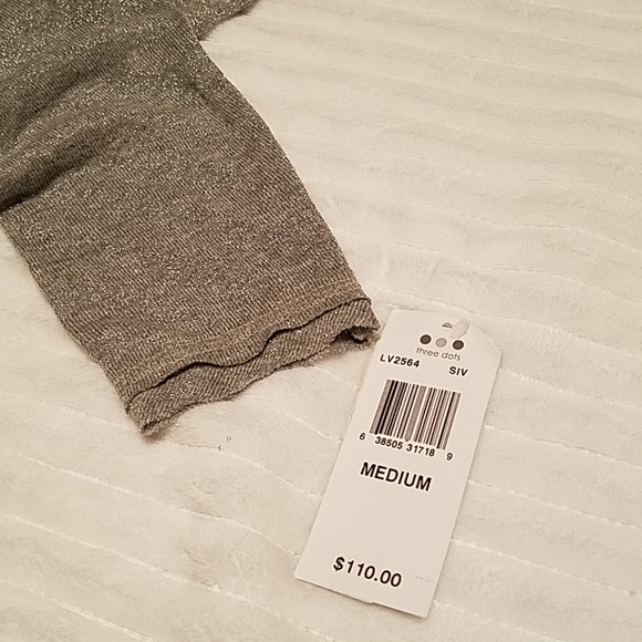 SOLD Three Dots Shimmering long sleeve - Picture 3 of 4